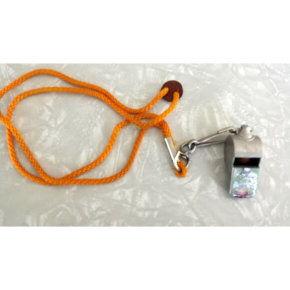 Vintage 1950s Rawlings Acme Whistle Thunder Police Yellow Corded Rope Original - Picture 5 of 8